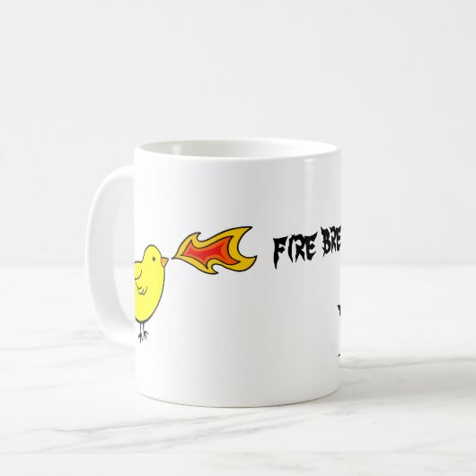 Brandbluskuikens van Doom grappige mok (Voorkant links)