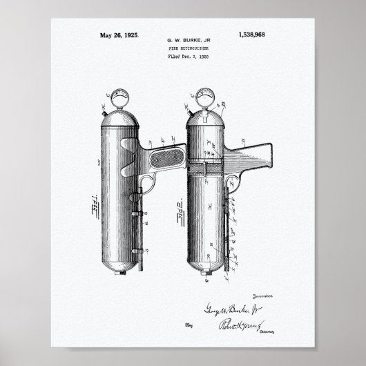 Brandblusser 1925 - Patentartikel - Witboek Poster (Voorkant)
