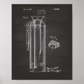 Brandblusser 1927 Patent Art - Chalkboard Poster