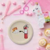 Brandblusser blussen van brandpapier Borden Papieren Bordje (Feest)