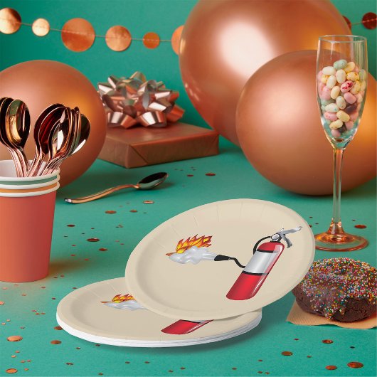 Brandblusser blussen van brandpapier Borden Papieren Bordje