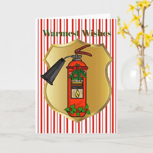 Brandblusser kerstkaart kaart (Gele Bloem)
