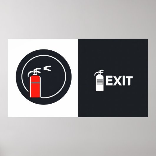 Brandblusser met uitgangsbord poster (Voorkant)