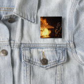 Brandblussers blussen een gesimuleerde batterijvez vierkante button 5,1 cm (In situ)