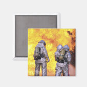 Brandblussers blussen een vliegtuig brand magneet (Voorkant / Achterkant)