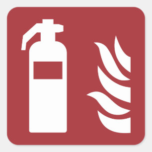 brandblusserveiligheidsbord vierkante sticker
