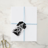 Brandboom in Sneeuwrijk Landschap Lino Print Gift  Cadeaulabel (Met Touw)