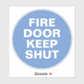 Branddeurteken - Blauw en witteken Sticker (Vel)