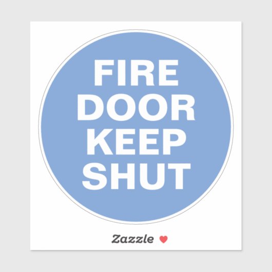 Branddeurteken - Blauw en witteken Sticker (Vel)