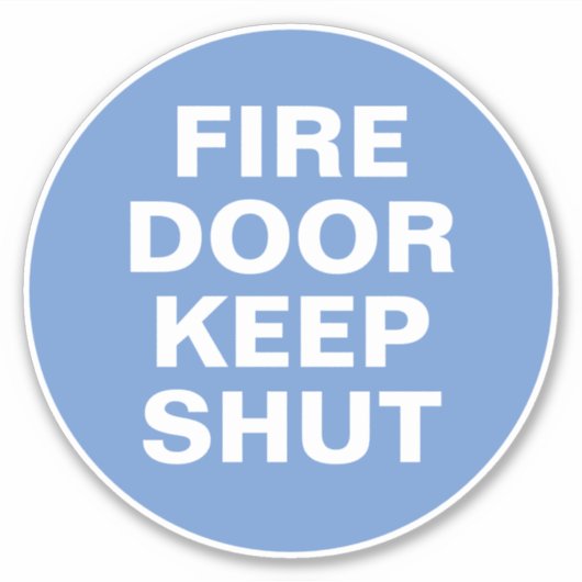 Branddeurteken - Blauw en witteken Sticker (Voorkant)