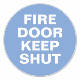 Branddeurteken - Blauw en witteken Sticker