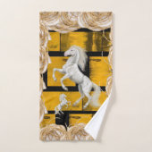 Brande gele zwarte handdoekjes, witte paarden bad handdoek (Handdoek)