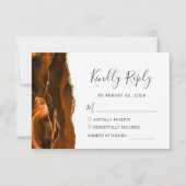 Brande Oranje Agate Gold Wedding RSVP-Kaart RSVP Kaartje (Voorkant)