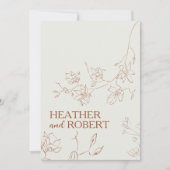 Brande Oranje Boho Floral botanische eenvoudige br Kaart (Voorkant)