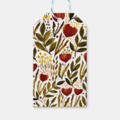 Brande oranje botanische florale illustratie cadeaulabel (Voorkant)