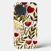 Brande oranje botanische florale illustratie Case-Mate iPhone case (Achterkant)