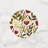 Brande oranje botanische florale illustratie confetti (Kleine voorkant)