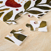 Brande oranje botanische florale illustratie legpuzzel (Zijkant)