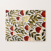 Brande oranje botanische florale illustratie legpuzzel (Horizontaal)