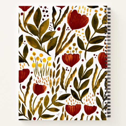 Brande oranje botanische florale illustratie notitieboek (Achterkant)