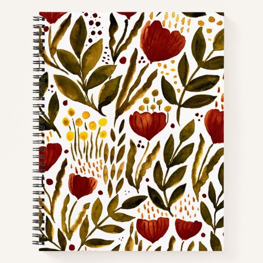 Brande oranje botanische florale illustratie notitieboek (Voorkant)