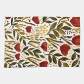 Brande oranje botanische florale illustratie theedoek (Horizontaal)