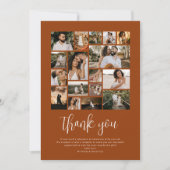 Brande Oranje bruiloft Foto Collage Hartelijk dank Bedankkaart (Voorkant)