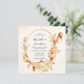 Brande Oranje Cream Herfst Floral Christelijk brui Kaart (Staand voorkant)