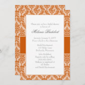 Brande Oranje Damask Bridal Shower Kaart (Voorkant / Achterkant)