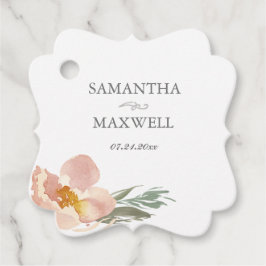 Brande Oranje Floral Wedding Bedankjes Labels