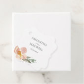 Brande Oranje Floral Wedding Bedankjes Labels (In situ)