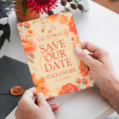 Brande Oranje Floral Wedding Save The Date
