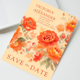 Brande Oranje Floral Wedding Save The Date