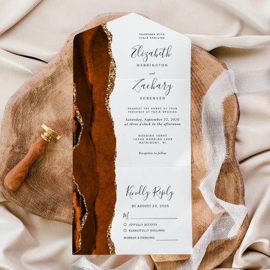 Brande Oranje goudbonnen All In One Uitnodiging