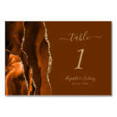 Brande Oranje goudbruine bruinagate bruiloft Kaart (Achterkant)