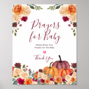 Brande Oranje pompoen, Floral gebeden voor Baby Poster