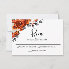 Brande Oranje Roos Floral Wedding RSVP