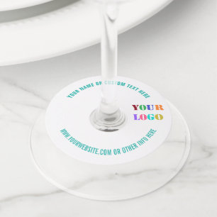 Branded aangepaste logo tekst wijnglas labels voor