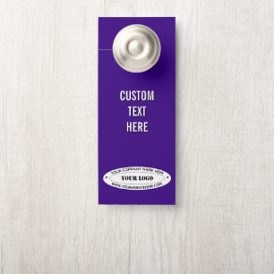 Branded bedrijf logo en tekst deur hanger voorbeel