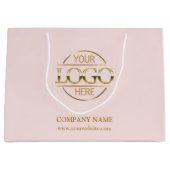 Branded Blush Pink Business Logo Promotionele Groot Cadeauzakje (Voorkant)