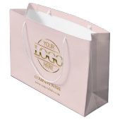 Branded Blush Pink Business Logo Promotionele Groot Cadeauzakje (Achterkant Gekanteld)