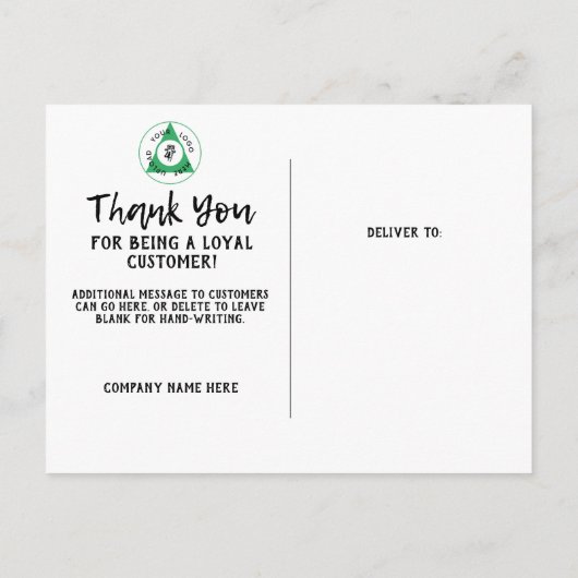 Branded Business Logo Bedankt Briefkaart (Achterkant)