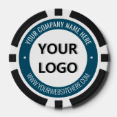 Branded Business Logo en Text Poker Chips Voorbeel (Voorkant)