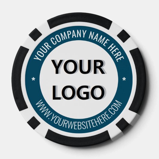 Branded Business Logo en Text Poker Chips Voorbeel (Achterkant)