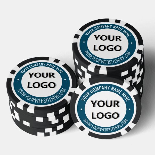 Branded Business Logo en Text Poker Chips Voorbeel (Opstapeling)