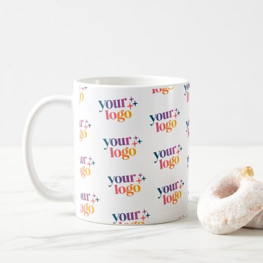 Branded Business Logo Pattern Mug Koffiemok (Met donut)