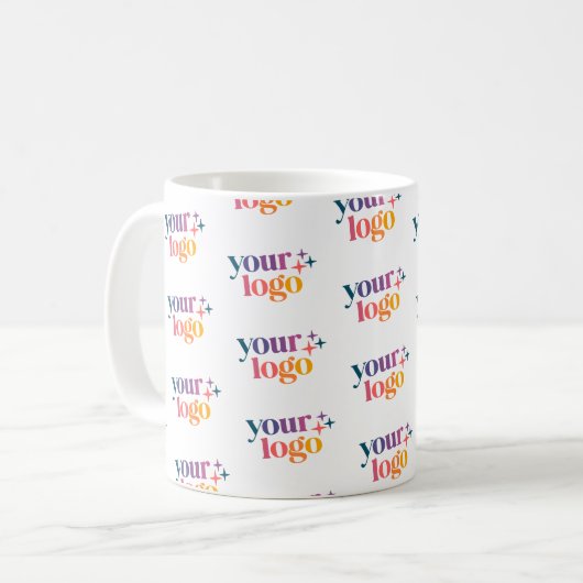 Branded Business Logo Pattern Mug Koffiemok (Voorkant links)