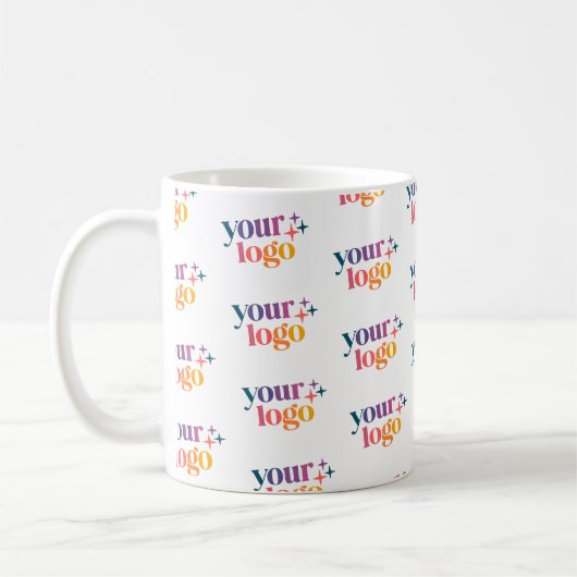 Branded Business Logo Pattern Mug Koffiemok (Links)