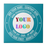 Branded Business Promotional Ceramic Tile Example Tegeltje<br><div class="desc">Custom Colors and Fonts - Design Your Own Personalized Ceramic Tiles with Company Logo and Name Address Website or Custom Text Branded Promotional Business Tile / Accessories / Corporate Gifts - Add Your Logo - Image - Photo or QR Code / and Name - Company / Address / Website or...</div>