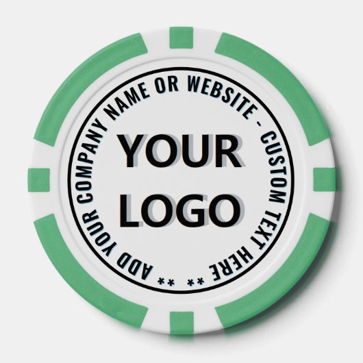 Branded Company Logo and Text Poker Chips Example (Voorkant)